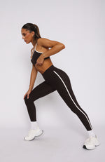 Core Workout High Waisted Leggings Espresso/Cream