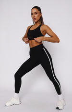 Core Workout High Waisted Leggings Black/White