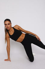 Worn Out High Support Sports Bra Black