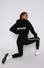 Stepping Out Cropped Hoodie Black