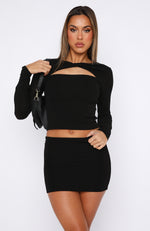 Never Miss Long Sleeve Top Black