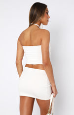 Mad At Me Strapless Top White