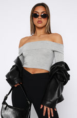 Keep Saying Sorry Long Sleeve Top Grey Marle