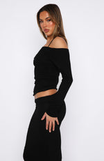 Those Eyes Long Sleeve Top Black
