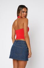 Out Of Touch Halter Top Red