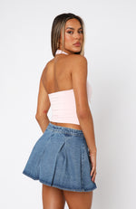 Out Of Touch Halter Top Baby Pink