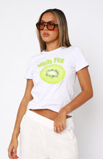 Take A Bite Relaxed Baby Tee White