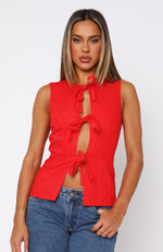 Hello Goodbye Top Red