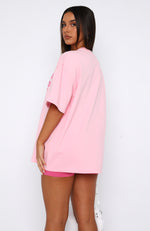 You're Always On My Mind Oversized Tee Pink