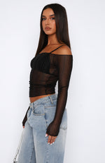 Nothing Was The Same Long Sleeve Crop Black