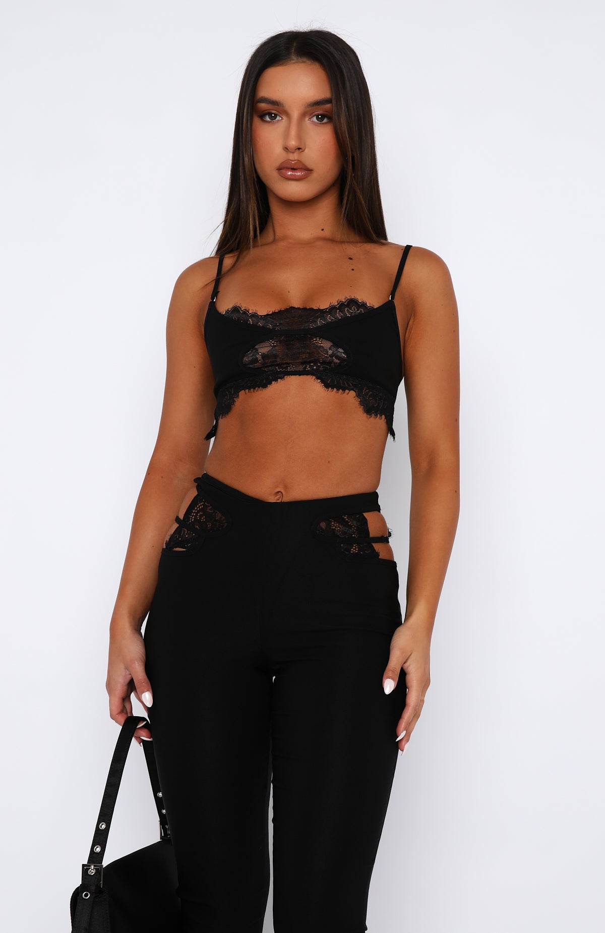 If I Were You Lace Crop Black | White Fox Boutique US