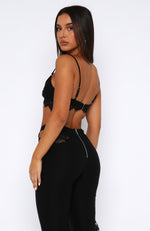 If I Were You Lace Crop Black