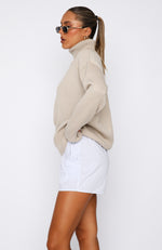 Frosty Mornings Knit Sweater Taupe