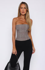 All The Small Things Bustier Mocha Check