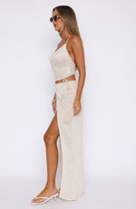 Double Crossed Maxi Skirt Oatmeal