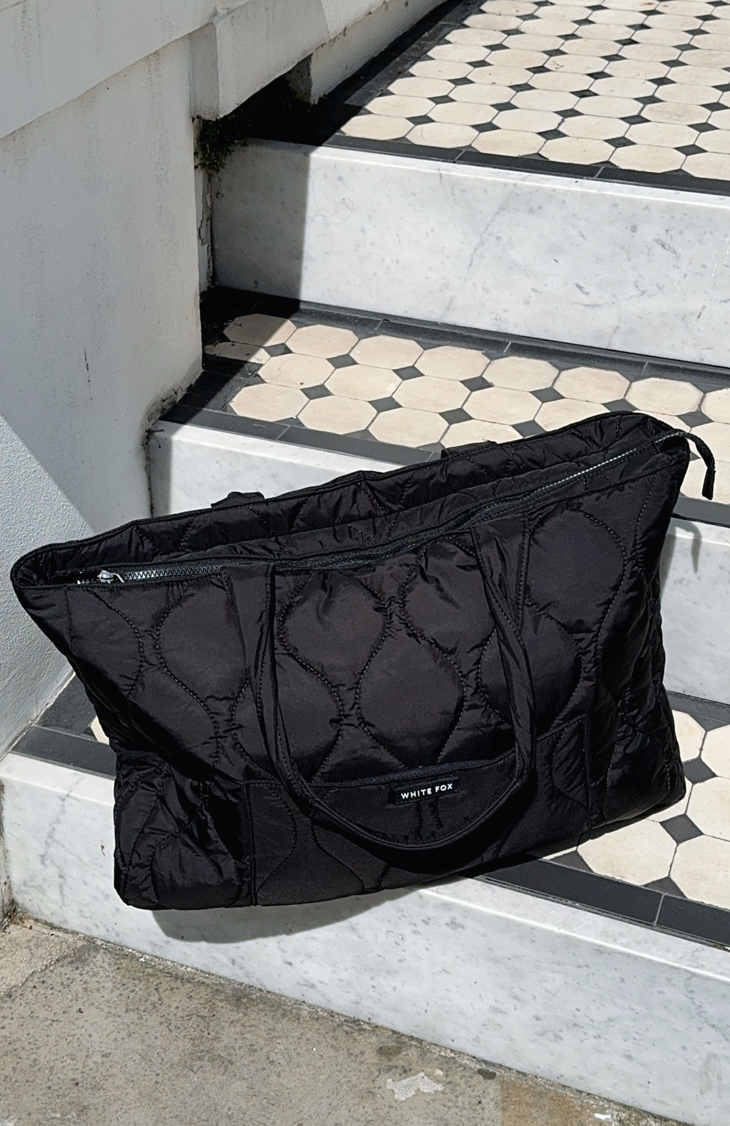 ★ANOETIC★ ANC QUILTING TOTE BAG_BLACK Anoetic ANC Quilting Tote Bag Black Shop Authentic at SASOM