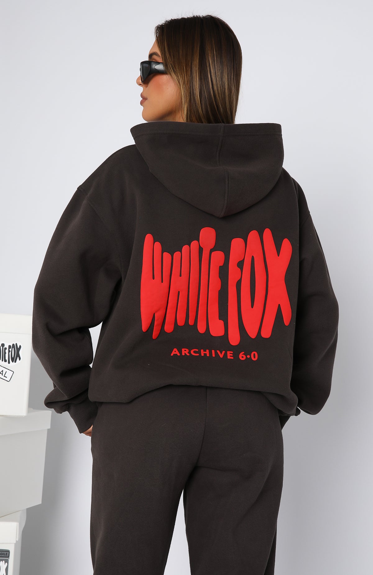 Archive 6.0 Oversized Hoodie Lava White Fox Boutique US