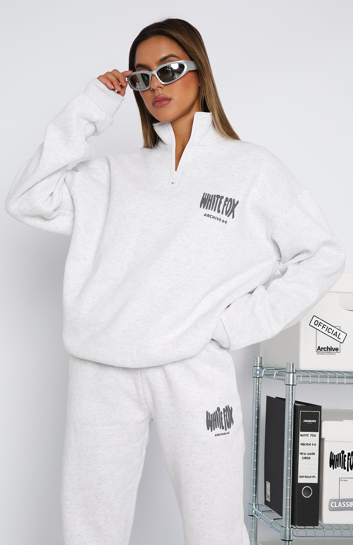 Archive 6.0 Zip Front Sweater Haze | White Fox Boutique US
