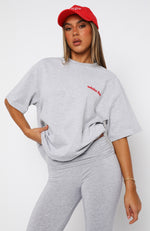 The Main Character Oversized Tee Grey Marle