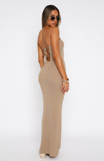 Get It Right Strapless Maxi Dress Dusty Olive