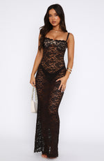 All My Life Lace Maxi Dress Chocolate