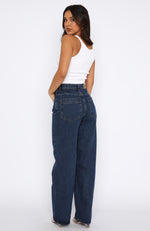 Always Be Friends Mid Rise Straight Leg Jeans Mid Blue Wash