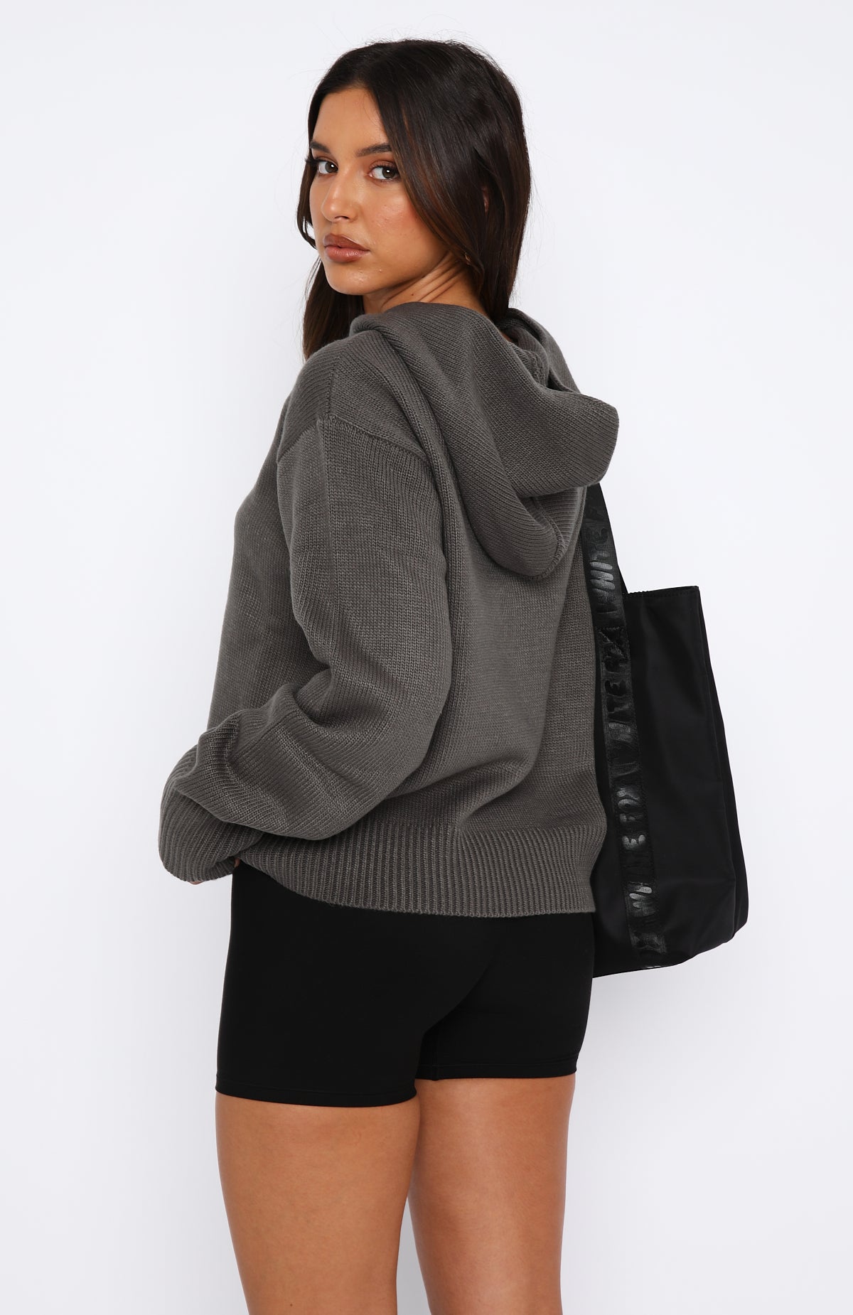 It's Cool Knit Hoodie Charcoal | White Fox Boutique US