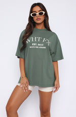 Caught Up On It Oversized Tee Dusty Olive