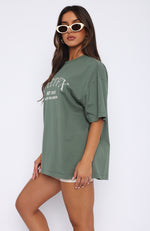 Caught Up On It Oversized Tee Dusty Olive