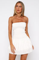 Seeking You Strapless Mini Dress White