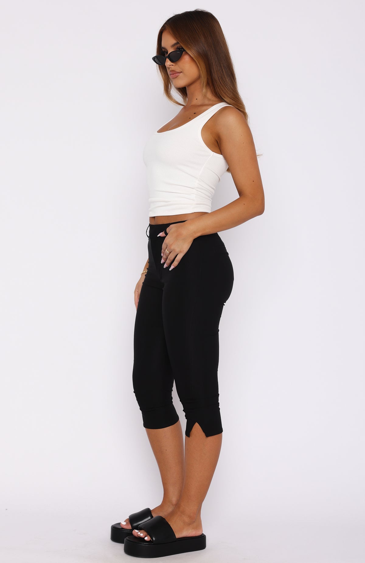 Day For It Capri Pants Black | White Fox Boutique US