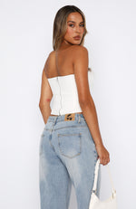 Play No Games Strapless Bustier White