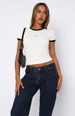 Riviera Views Knit Tee Off White