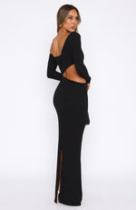 Hot Right Now Long Sleeve Maxi Dress Black