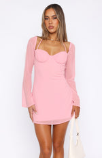 Ready For Fun Long Sleeve Mini Dress Baby Pink