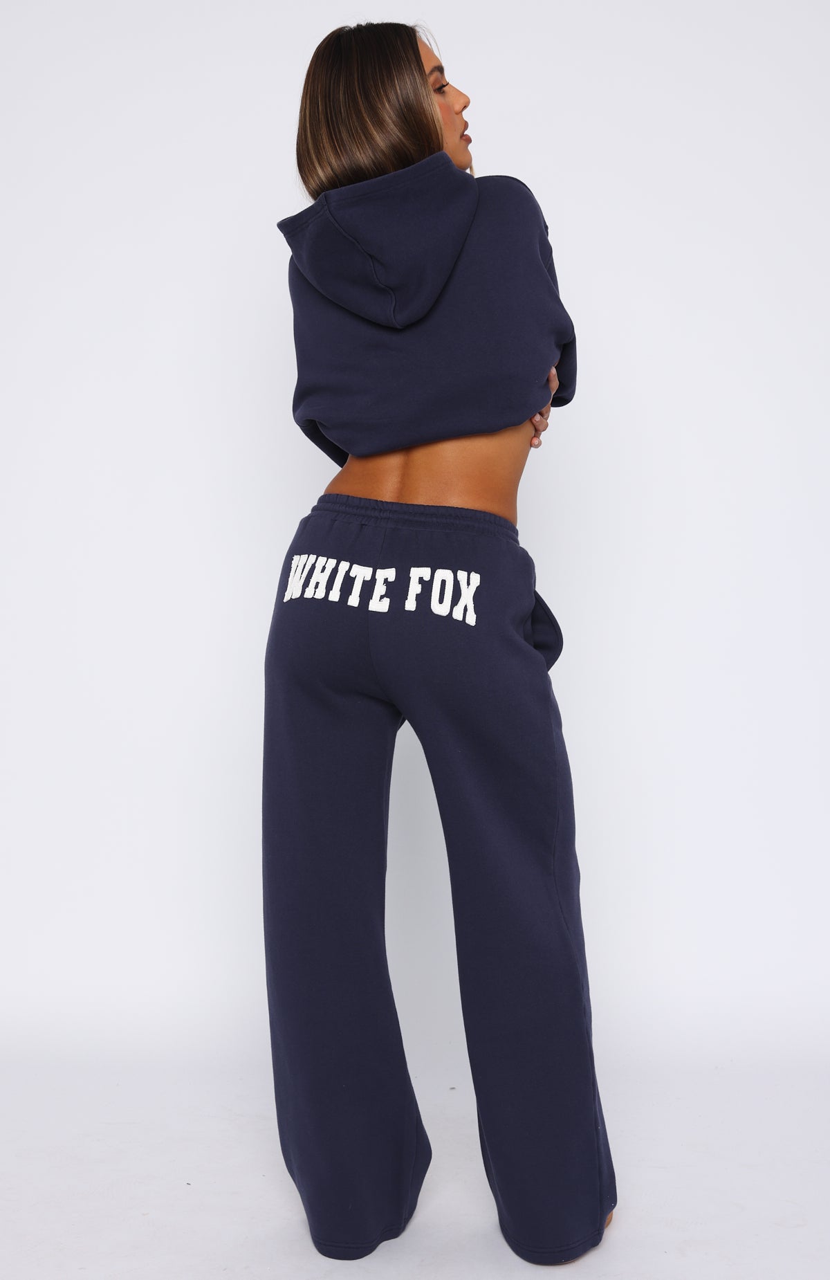 ◇Pleasenofollow◇ Mami Wide Sweat Jogger Cool Navy YDKZYMD Womens Sweat Pants With No Elastic W Pockets Bottom