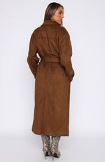 Crowned Chaos Suede Trench Almond