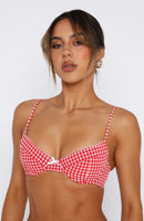 Beachside Bikini Top Red Gingham