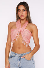 Face It Again Scarf Top Pink