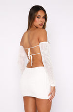 Summer's Over Long Sleeve Mini Dress White