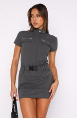 We Are Young Mini Dress Charcoal