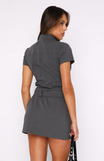 We Are Young Mini Dress Charcoal