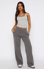 Can't Sleep Wide Leg Sweatpants Charcoal