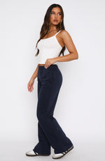 Can't Sleep Wide Leg Sweatpants Navy