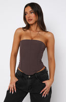 Let It Go Strapless Bustier Chocolate