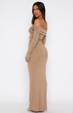 Save It Long Sleeve Maxi Dress Taupe