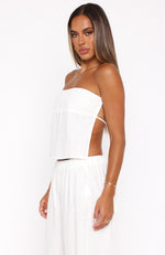 I Knew You'd Leave Strapless Top White