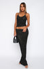 Star Shining Sequin Knit Maxi Skirt Black