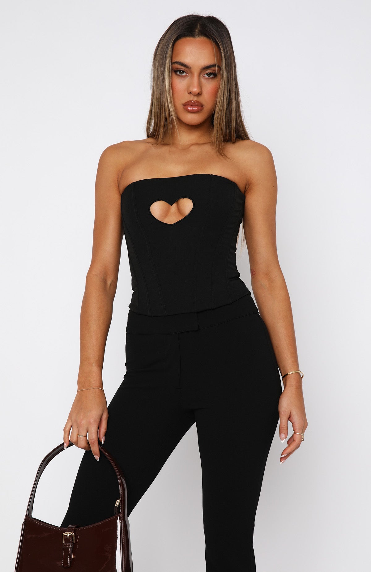 Never Love Again Strapless Bustier Black | White Fox Boutique US