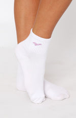 Foolish Game Socks White/Pink